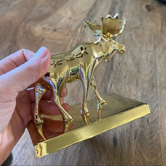 Brass Moose Christmas Stocking Holder - Picture 5 of 12